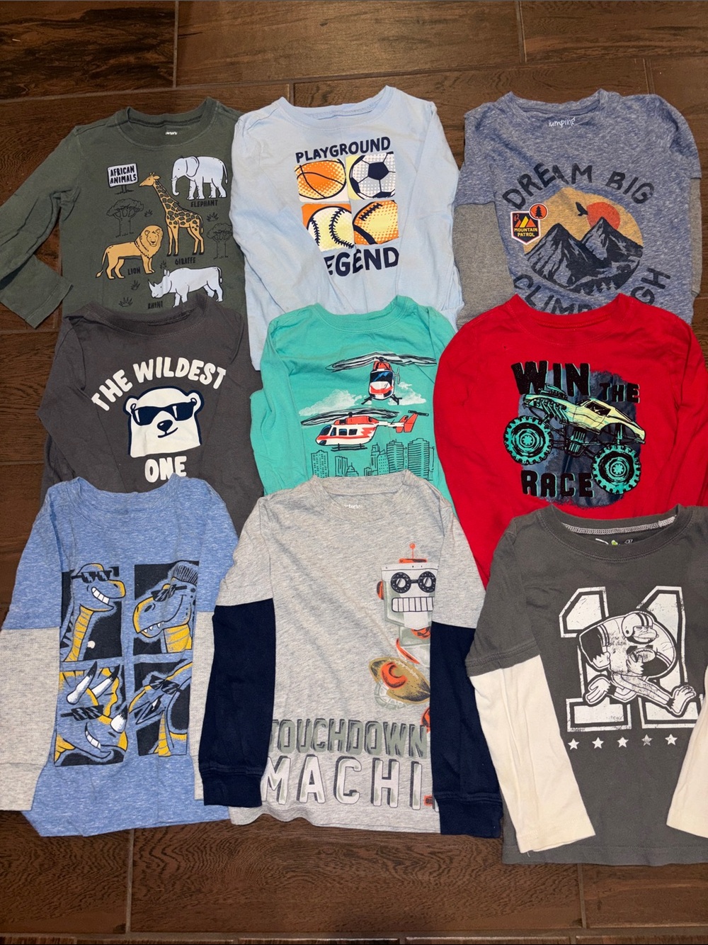 Size 4T Assorted Boys Long-Sleeve Graphic Shirts